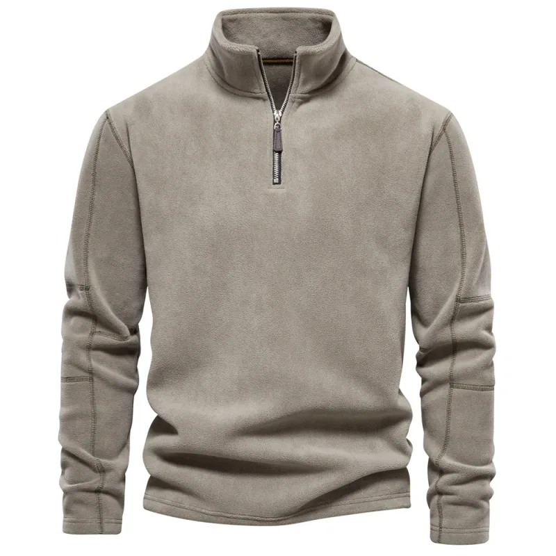 Mærkekvalitet Tykk varm fleecejakke til mænd Lynlåshalstrøje herre sweatshirt Soft Shell herrejakke — image 8