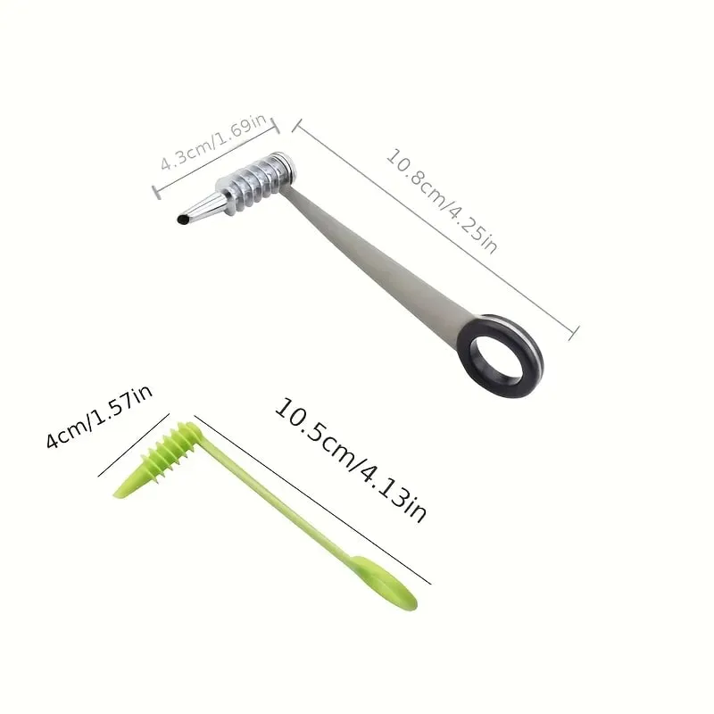 Manueller Gemüsespiralschneider – Handschneider aus Edelstahl mit gebogenem Design, geeignet für gleichmäßiges Schneiden von Kartoffeln — image 4