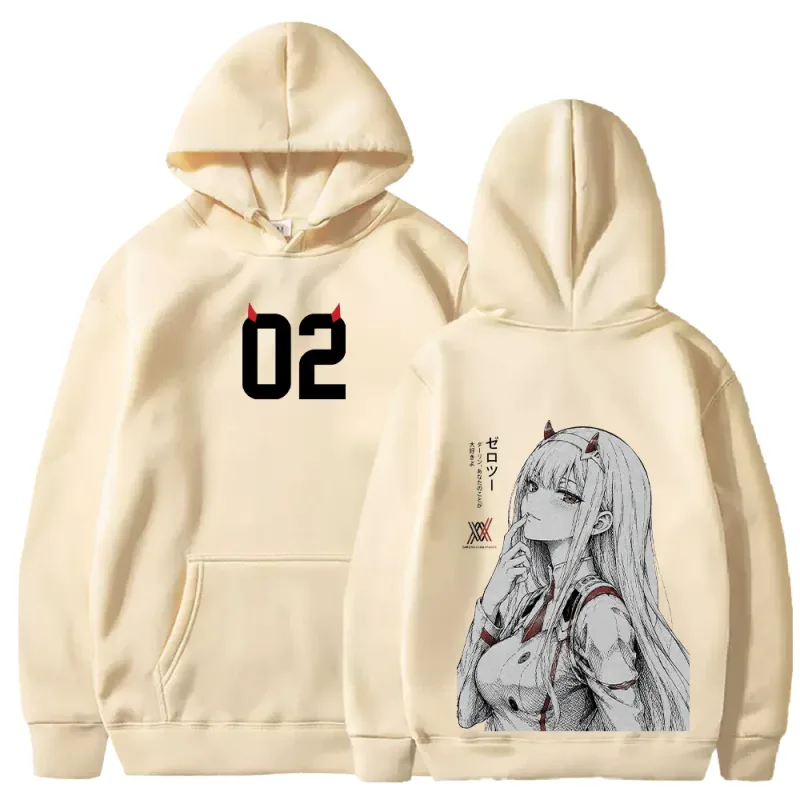 in the FRANXX Harajuku Anime Zero Two Hoodies Streetwear Men Women Clothing Long Sleeve Oversized Fleece Hooded Pullover — image 5