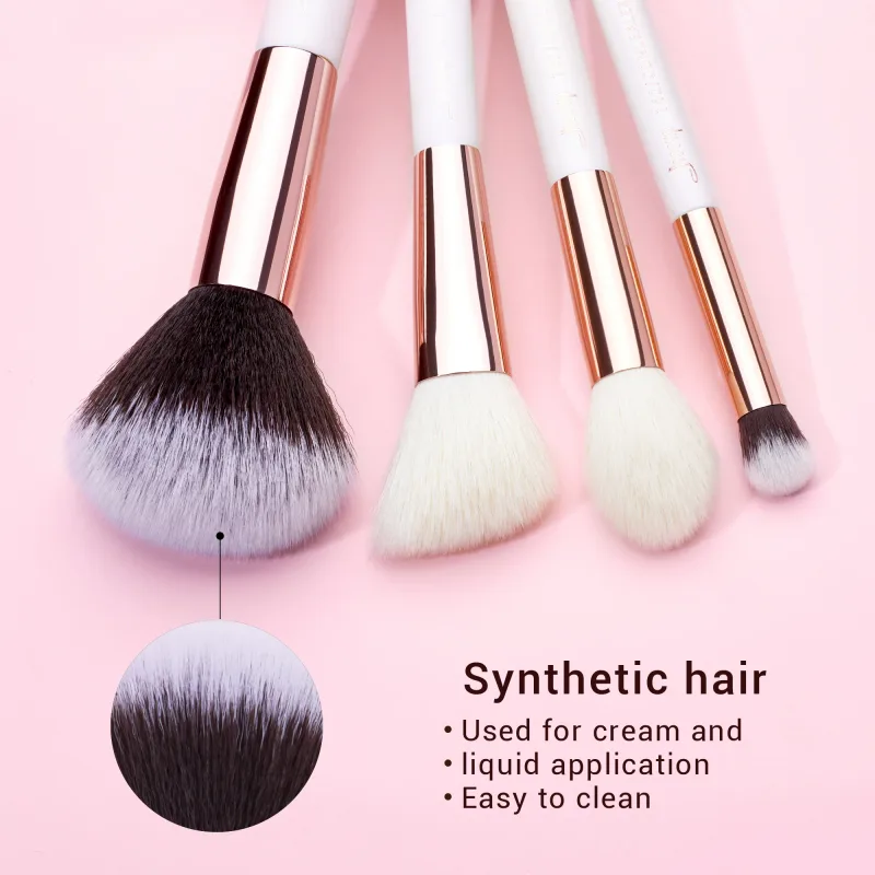 Set Kuas Rias Jessup 6 Buah Kuas Rias Bubuk Sintetis Alami Kontur Perona Pipi Stabilo Campuran Concealer Kit Kuas Rias — image 2