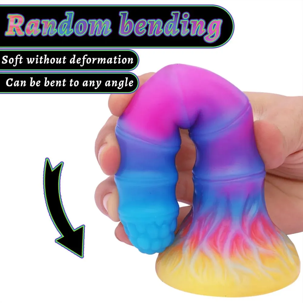 Plugue anal realista noturno brilhante, vibrador luminoso monstro dragão para mulheres e homens, plugue anal sexy em forma de cachorro, brinquedo sexual para casais — image 4