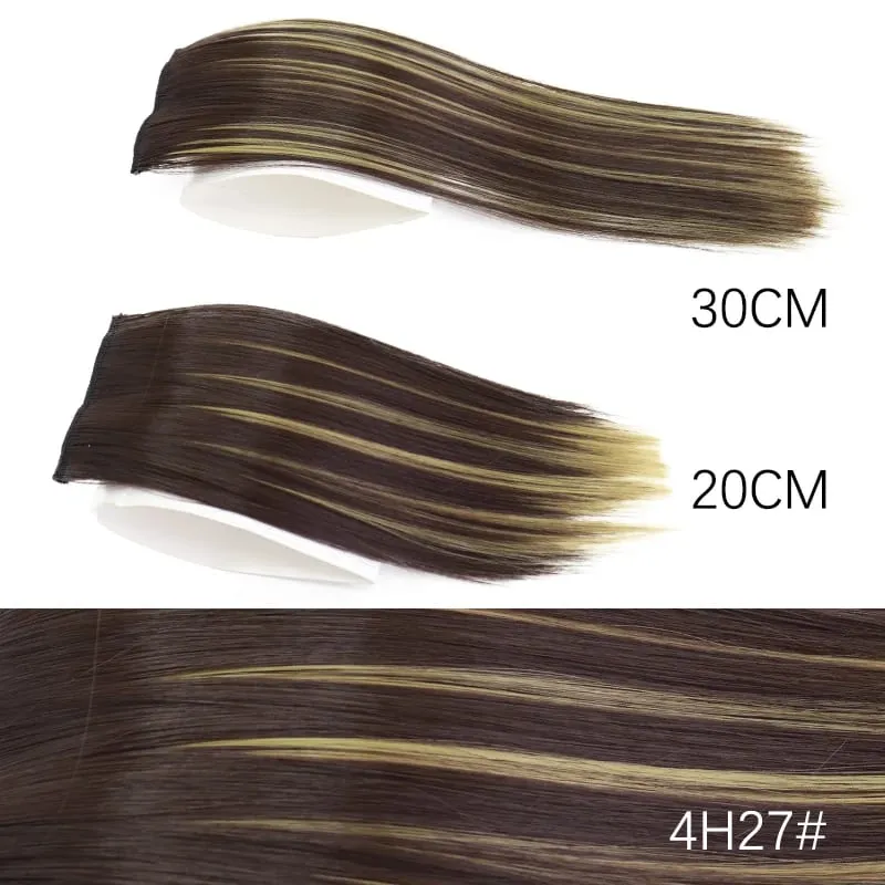 Extension de cheveux synthétiques lisses invisibles à Clip, 20/30cm, une pièce, couverture supérieure et latérale, postiche moelleuse pour femmes — image 10
