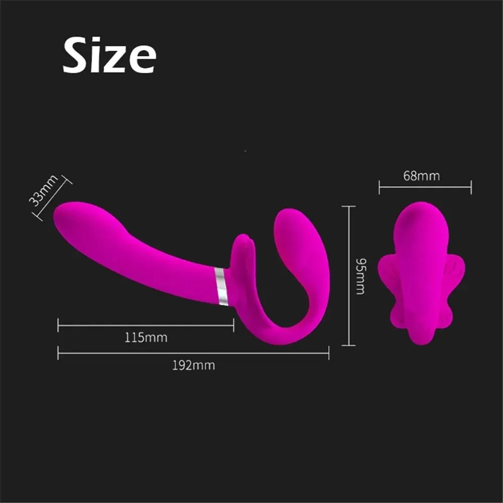 Pánt nélküli, hevederes vibrátoros vibrátor nőknek Duplafejű vibráló pénisz Leszbikus erotikus játékok felnőtteknek Szexjátékok pároknak — image 6