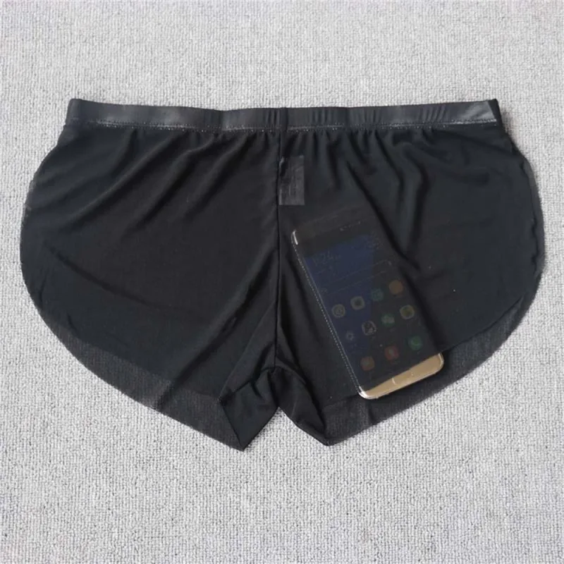 Bóxer de malla transparente para hombre, ropa interior Sexy para maletero, pantalones Aro cómodos, pantalones cortos informales de verano