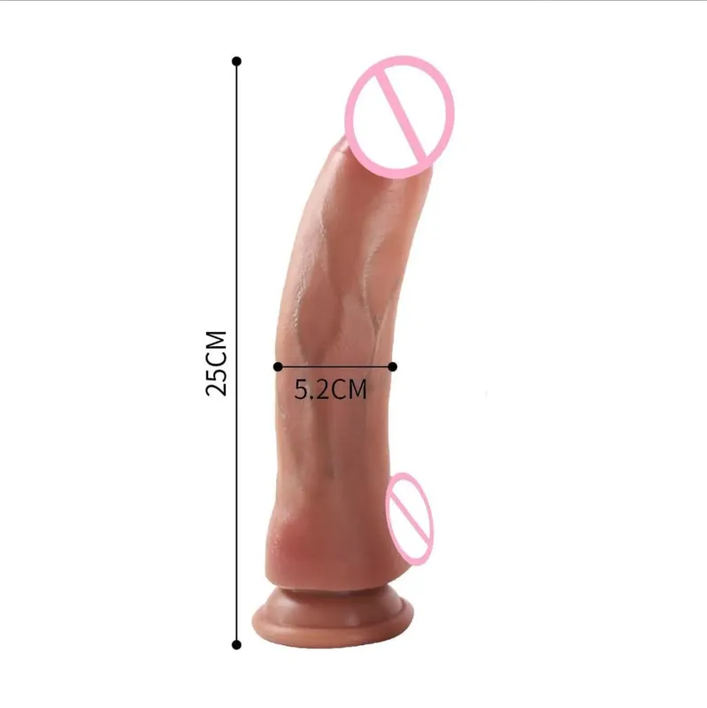 Soft Realistic Skin Feel Human Penis Cheap Dildo Double Silicone Suction Cup Thick Dick Anal Sex Toys Men Women Gay Strapon Cock