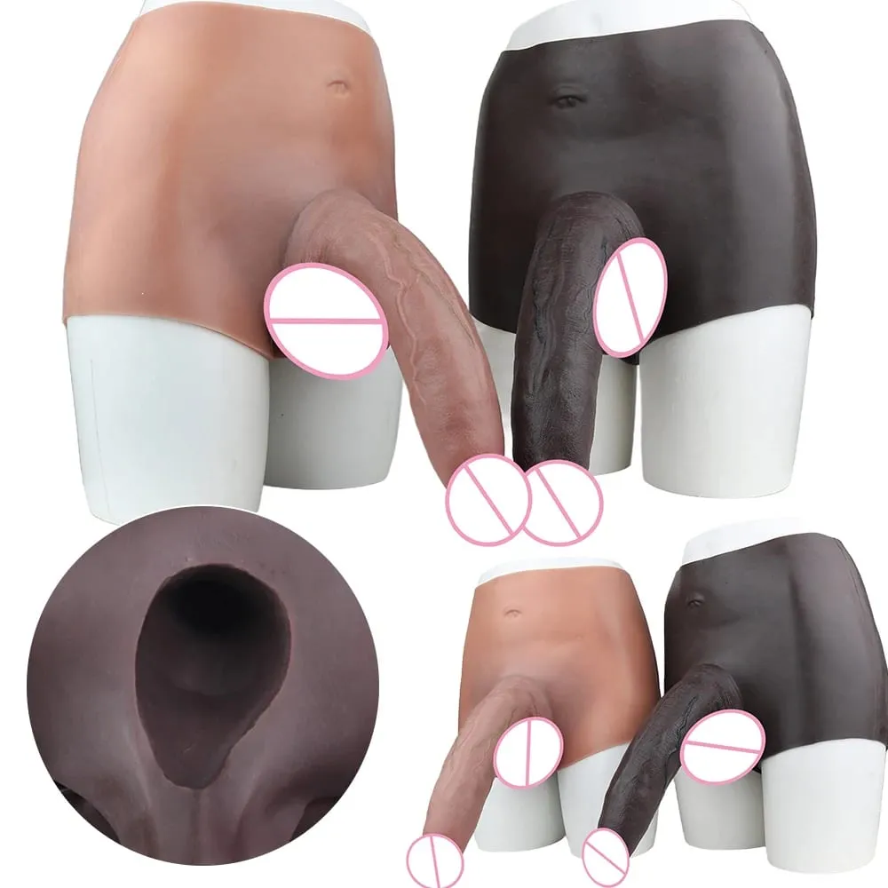 2 farben Riesige Hohl Dildo Hosen Hohe Taille Strap-On Penis Extender насадка на член Für Männer Verzögerung Ejakulation ultra Dildo — image 3