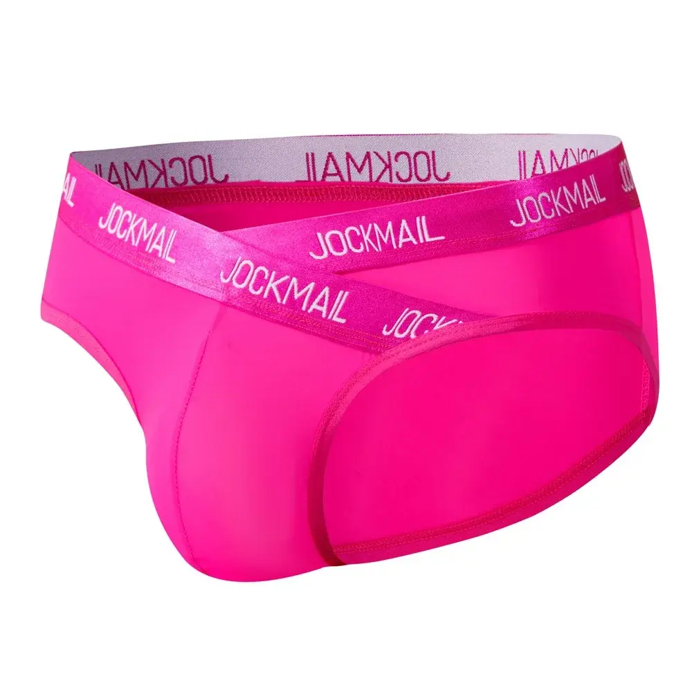 Jockmail Herr Underkläder Låg midja Sexig Brev Sport Andas Sommar Ice Silk Trosor Stor väska Nylon Enfärgad Man Trosor — image 25