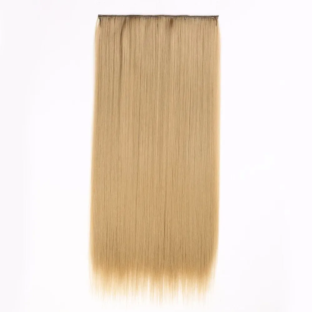 Synthetic Natural Synthetic Hair Extensions 5 Clip In Artificial Fake Ombre Blonde Brown Black Pink Straight False Hair Piece