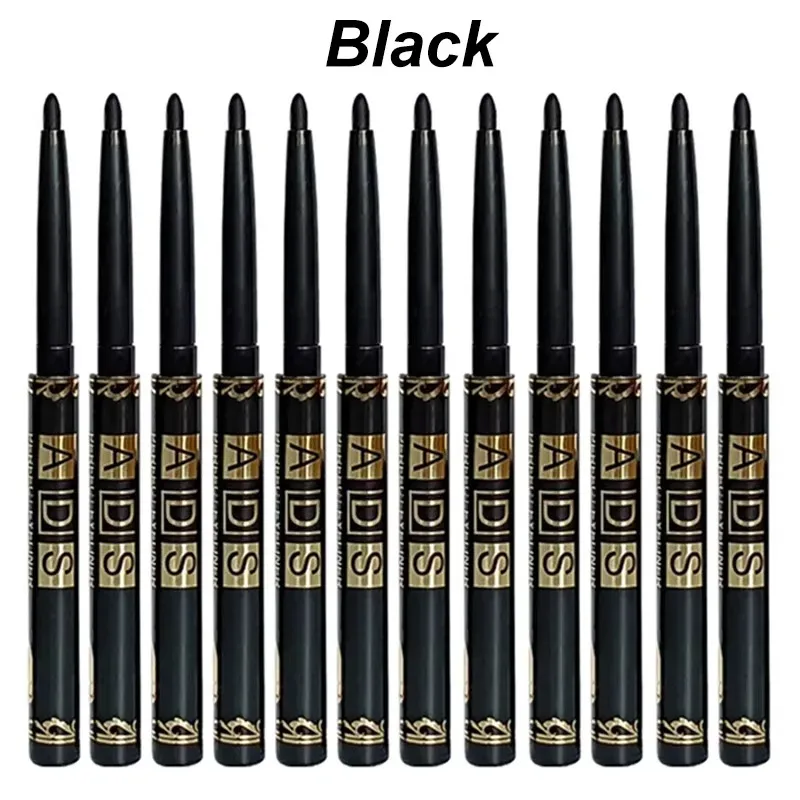 อายไลเนอร์เจลอัตโนมัติดินสอกันน้ำ Long Lasting Black Eye Liner Twist-Up No Sharpening Easy Glide แต่งหน้าสำหรับผู้หญิง