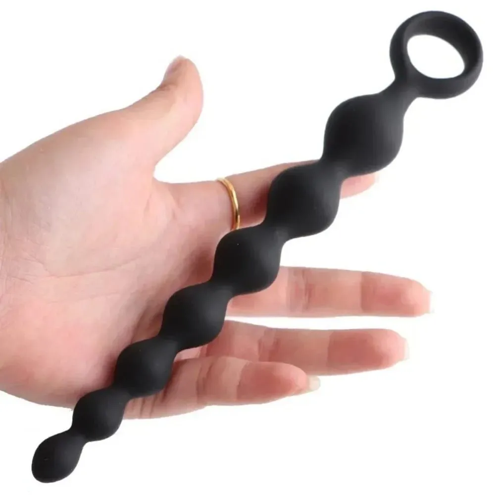 20CM Silicone Anal Beads Prostate Stimulator Ball Butt Plug With Pull Ring Adult Sex Toy for Women Men Couples Gay Flirt Product — image 2