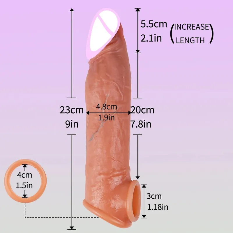 Návlek na erekci Trénink penisu Sexy dospělý muž Silikonový návlek na penis prodlužovač penisu Mužská erotická hračka Dildo Cock