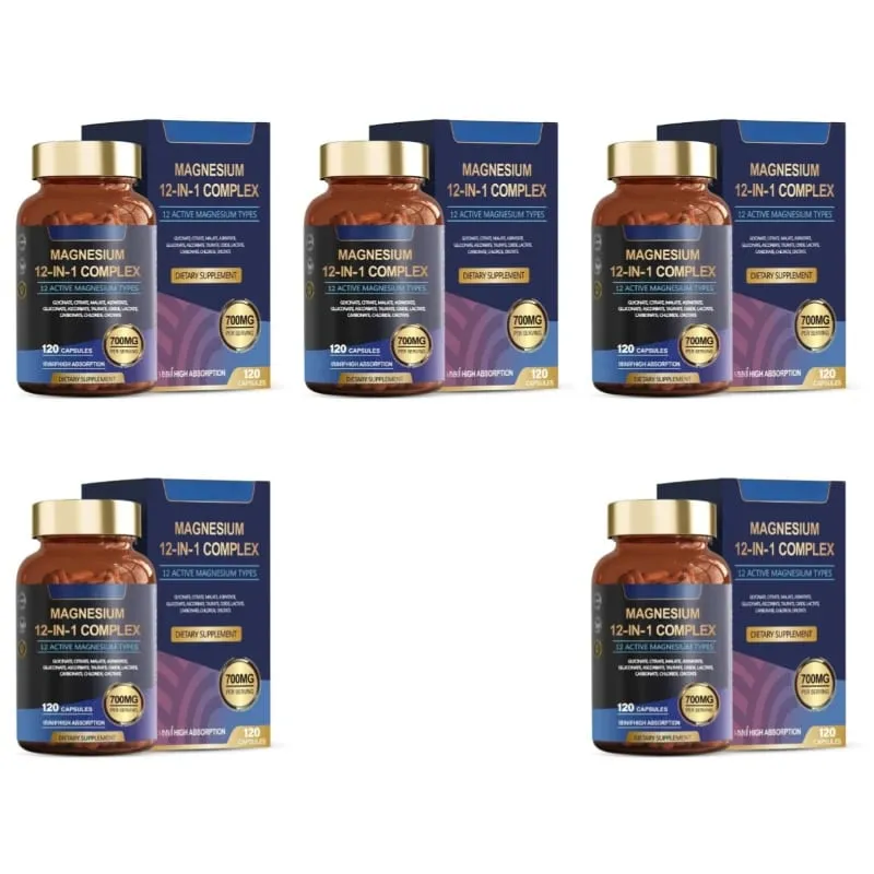 Magnesium 12-In-1 Complex Capsules 12 Active Magnesium Types High Absorption Glycinate Citrate Forms 120 Capsules — image 12
