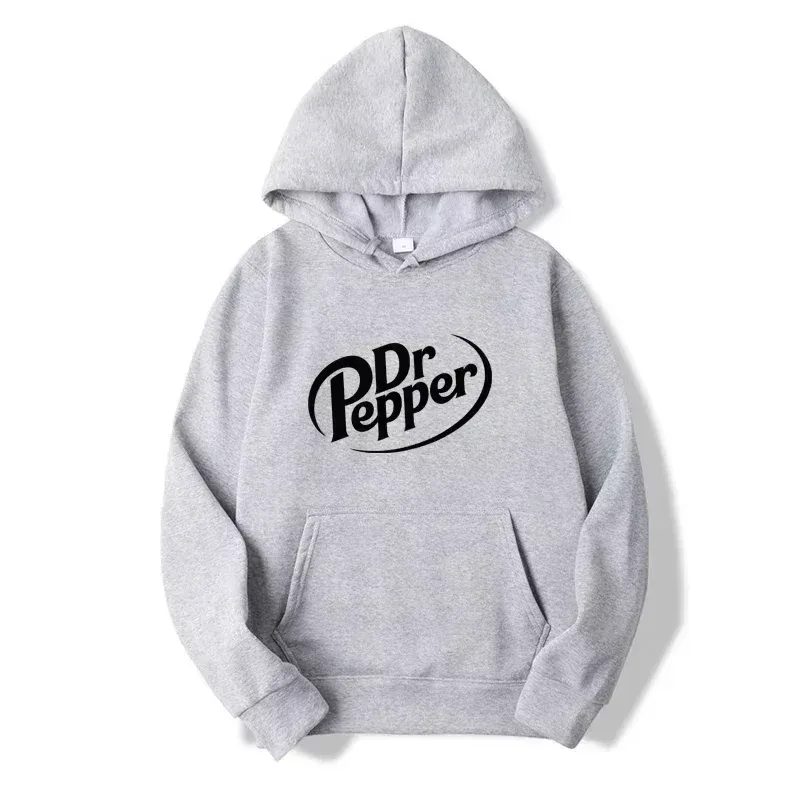 2026 Autumn Warm Dr Pepper Letter Printed Hoodies Street Men Fashion Fleece Sweatshirts Casual Unisex Pullover Tops Fashion Tre