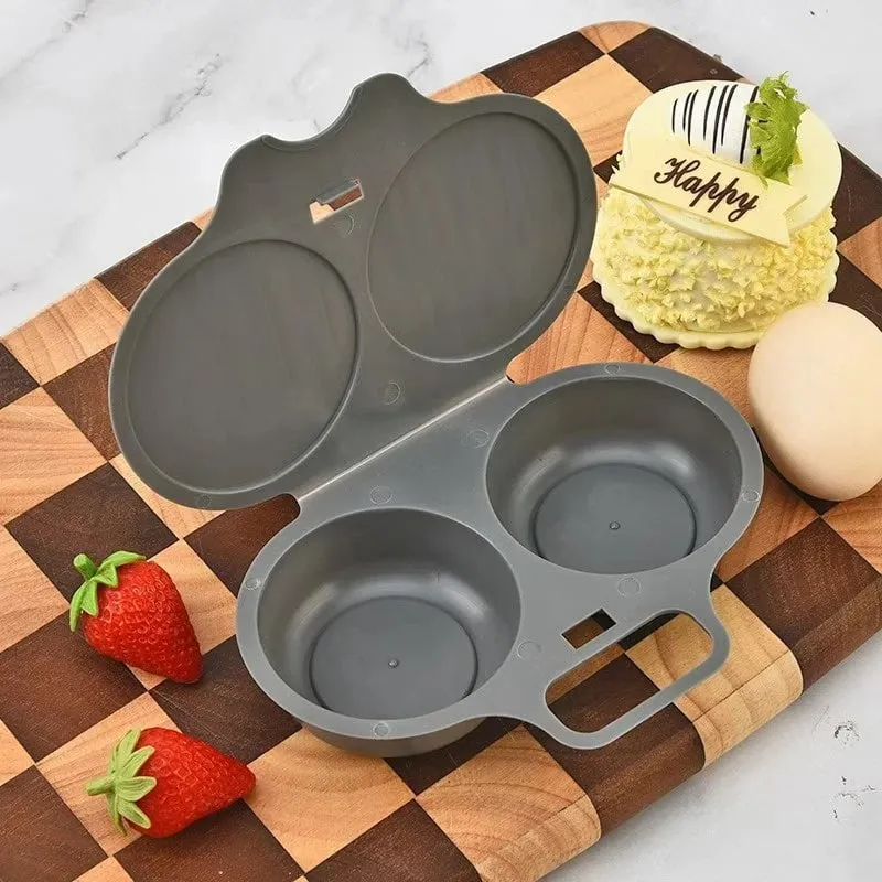 Dual Cavity Microwave Steamer Egg Cooker Food-grade Plastic Fryer Egg Steamer Mold Kitchen Accessories Kitchen Utensils — image 7