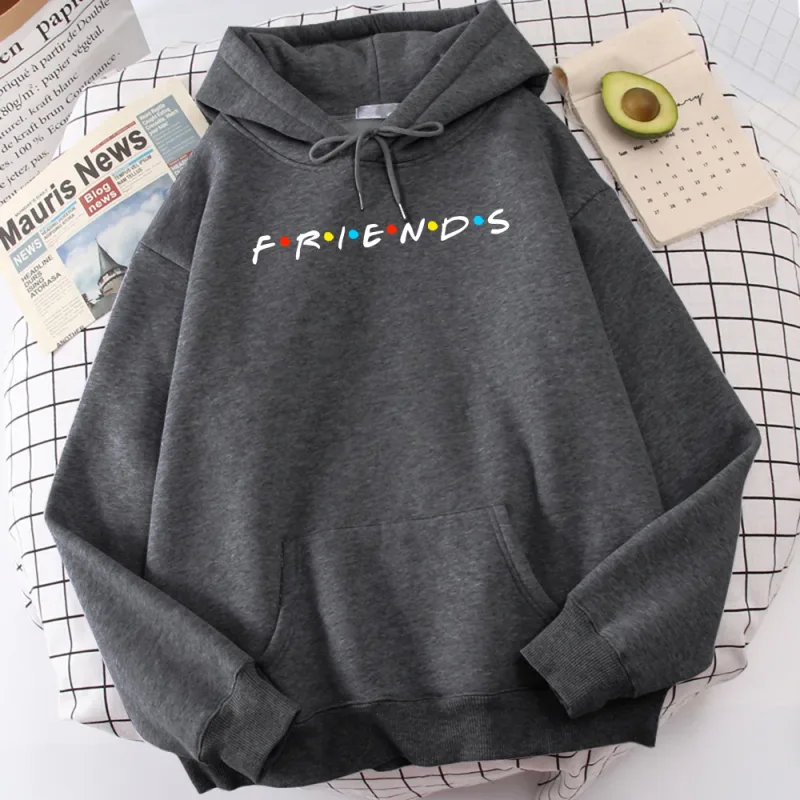 Sitcom Movie Friends Printed Mens Hoody Korean Fleece Sweatshirt Simple Crewneck Hooded Street Oversize Autumn Men's Clothes — image 10