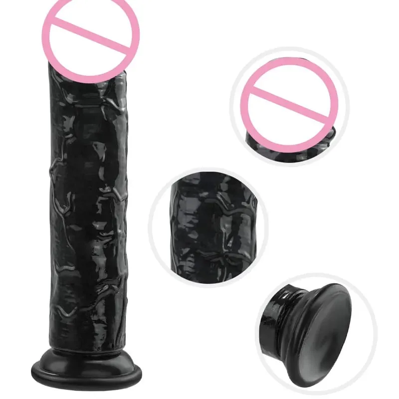 Dildo Hitam Realistis Murah 6 Ukuran Cangkir Isap Penis Penyumbat Pantat Kontol Panjang G Spot Anal Vagina Masturbasi Mainan Seks Dewasa untuk Wanita — image 5