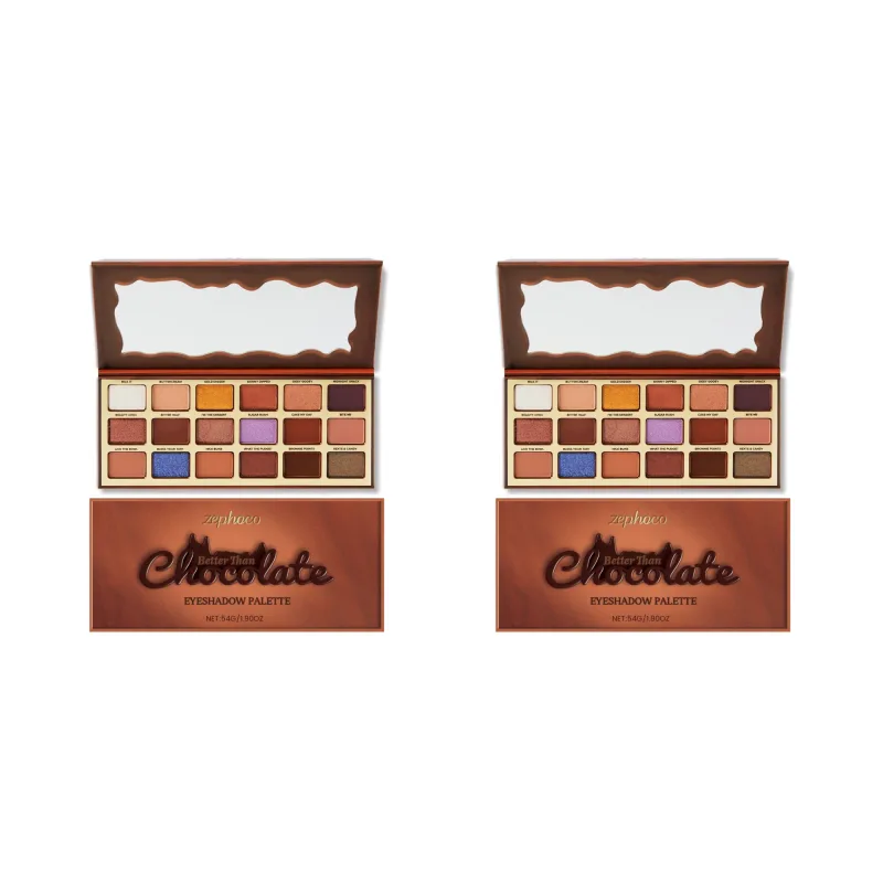 18 Color Chocolate Style Eyeshadow Palette Earth Colored Highlight Cool Tone Long Lasting Pigmented Eyeshadow Eye Makeup — image 8