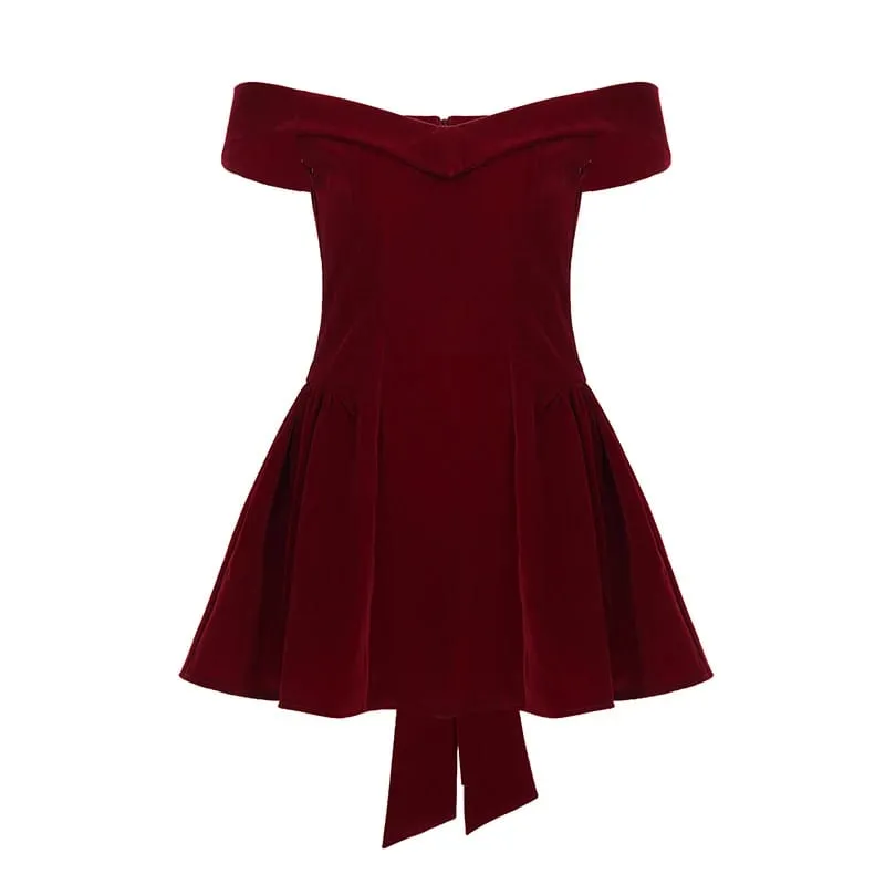 Fashion Red Bowknot Mini Dress Straps Square Collar Sleeveless Backless Vintage Cute Ladies Slim Party Short A-line Dresses — image 8