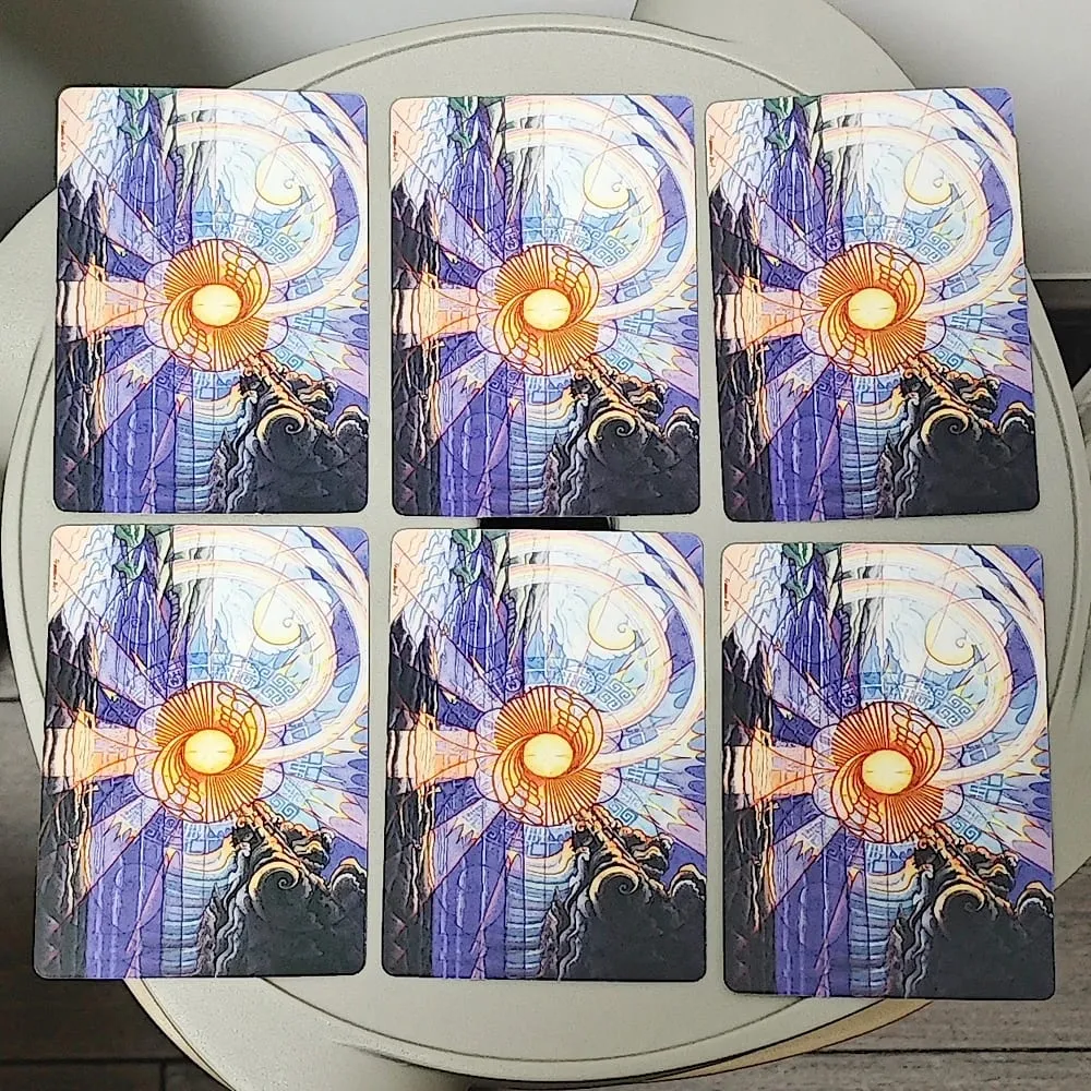 Cartes de géométrie sacrée pour le chemin visionnaire 10,4 x 7,3 cm – 64 cartes Oracle intégrant la science mathématique et la spiritualité