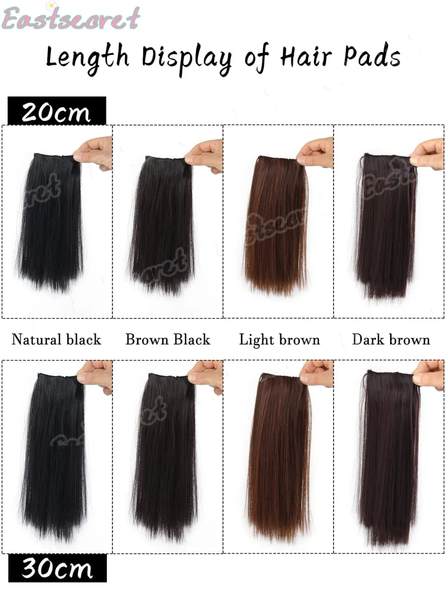 Hair Clip Natural Hair Extensions Clip In Synthetic wig Extensions 8/12Inch Hairpiece Replenish Hair Volume Clip In Natural Hair — image 7