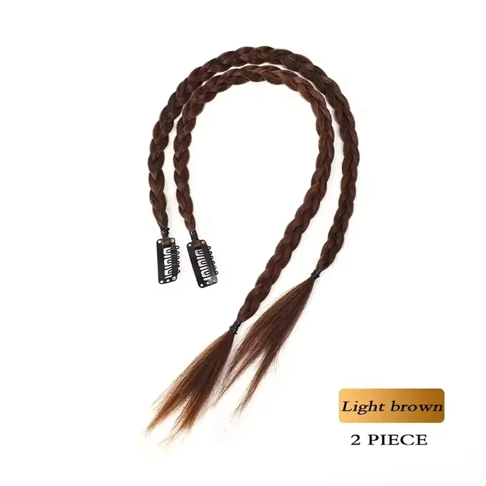 Synthetic 2pcs Braid Wig With Strong BB Clip Y2k Spice Girl Boxing Braid Ponytail Lightweight Box Braid Ponytail Piece for Women