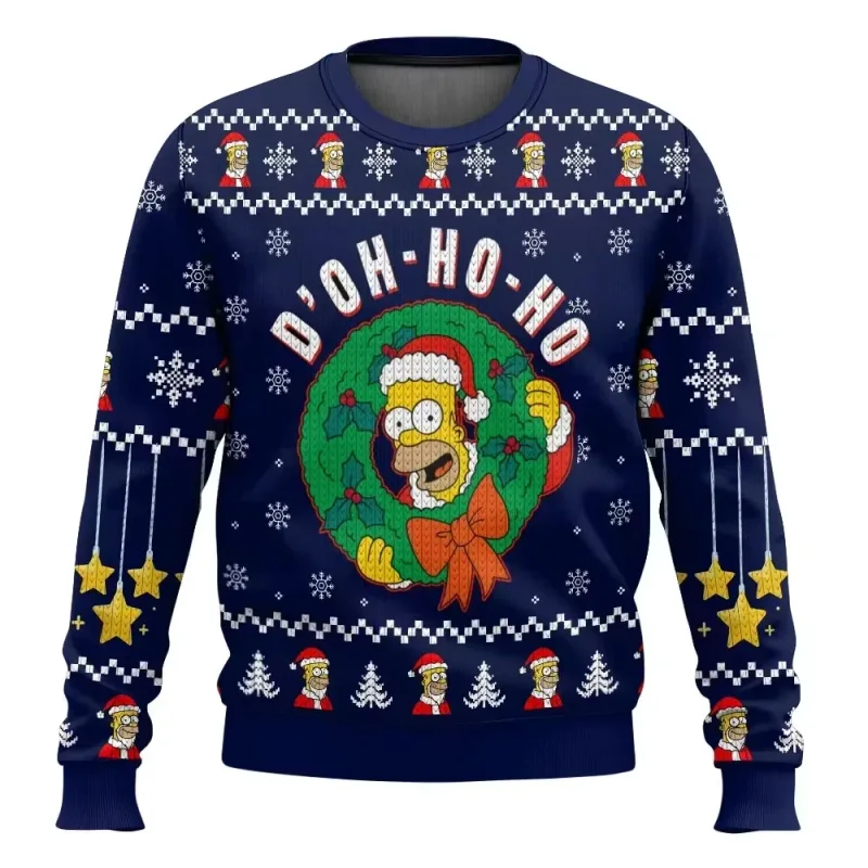 outono e inverno de volta ao futuro suéteres feios de Natal, camisas de anime de desenho animado para homens e mulheres, roupas — image 28