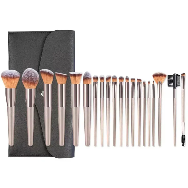 24 pçs conjuntos de pincéis de maquiagem pincéis cosméticos profissionais sobrancelha pó fundação sombras pinceaux compõem ferramentas
