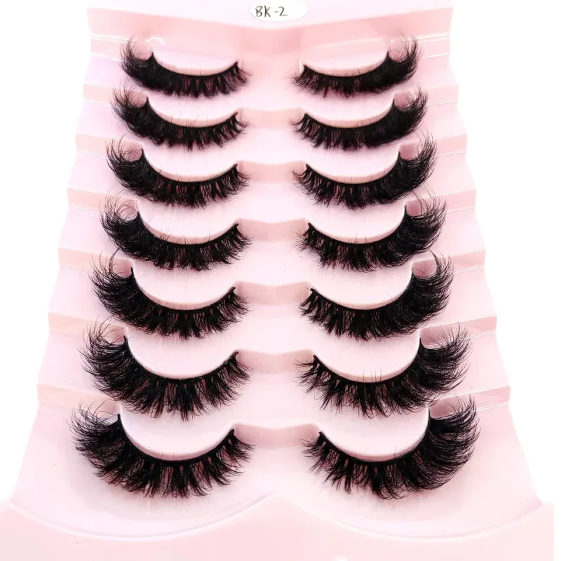 New Cat Eye Lashes 5/7/10 pairs 3D Faux Mink Eyelashes Winged Fluffy Fake Lashes Soft Natural long Full Strip Lash Make — image 45