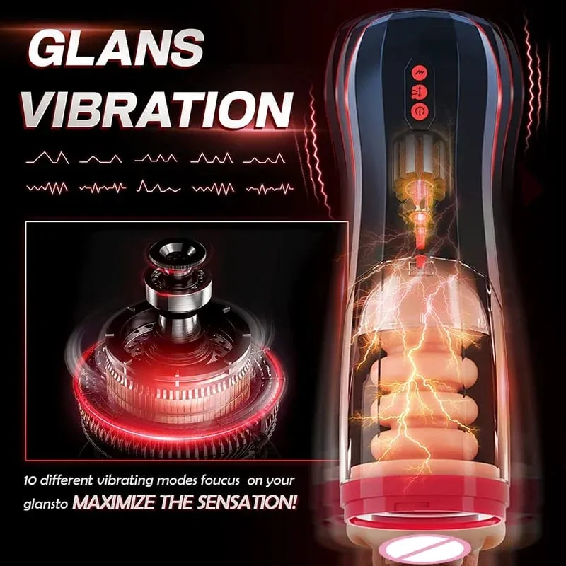 Fully Automatic Retractable Male Masturbator Pocket Pussy Vaginal Anal Vibrator Aircraft Cup Adult Sex Toys For Men — image 2