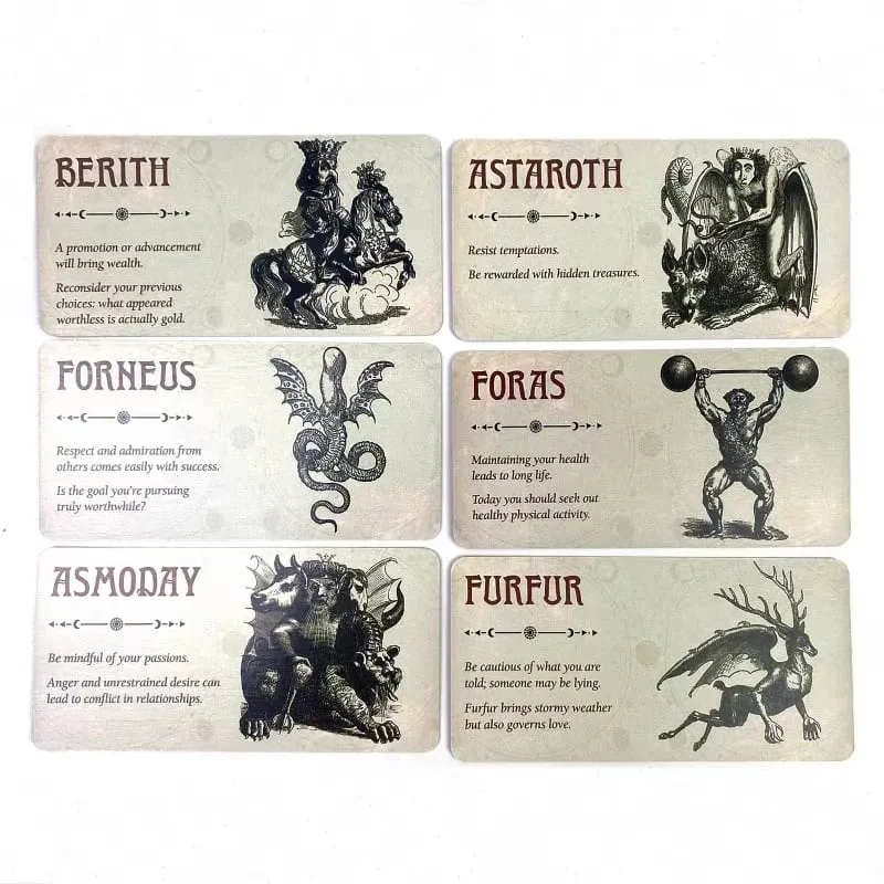 Demon of the Day Oracle Cards 40 PCS Goetic Demons Vintage Divination Fortune Telling Dark Gothic Tarot Deck Gift — image 6
