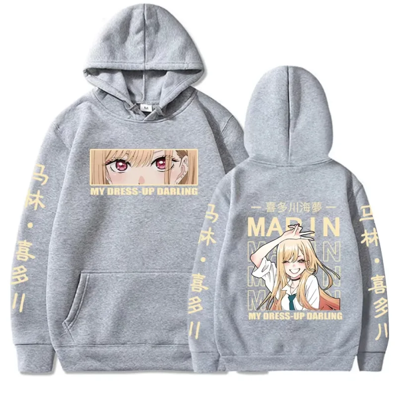 Hot Sale Anime My Dress-Up Darling Kitagawa Marin Graphic Print Hoodies Men Women High-street Loose Casual Oversized Sweatshirt — image 23