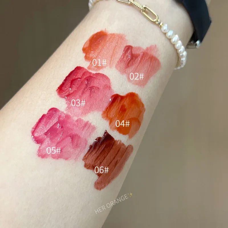 Herorange brilho labial hidratante, textura aquosa, lábios de vidro rechonchudos, longa duração, não seco, maquiagem diária — image 7
