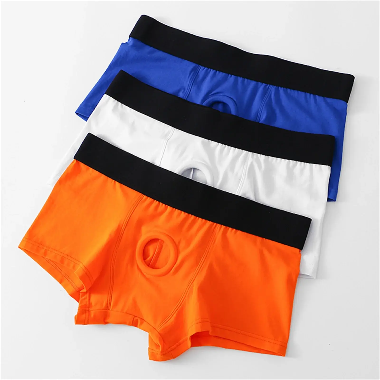 นักมวยชายหลุมด้านหน้าชุดชั้นในซิลิโคน Cockring เซ็กซี่ Boxershorts เอวกว้างกางเกงผ้าฝ้าย Hollow OUT ชุดชั้นใน — image 13