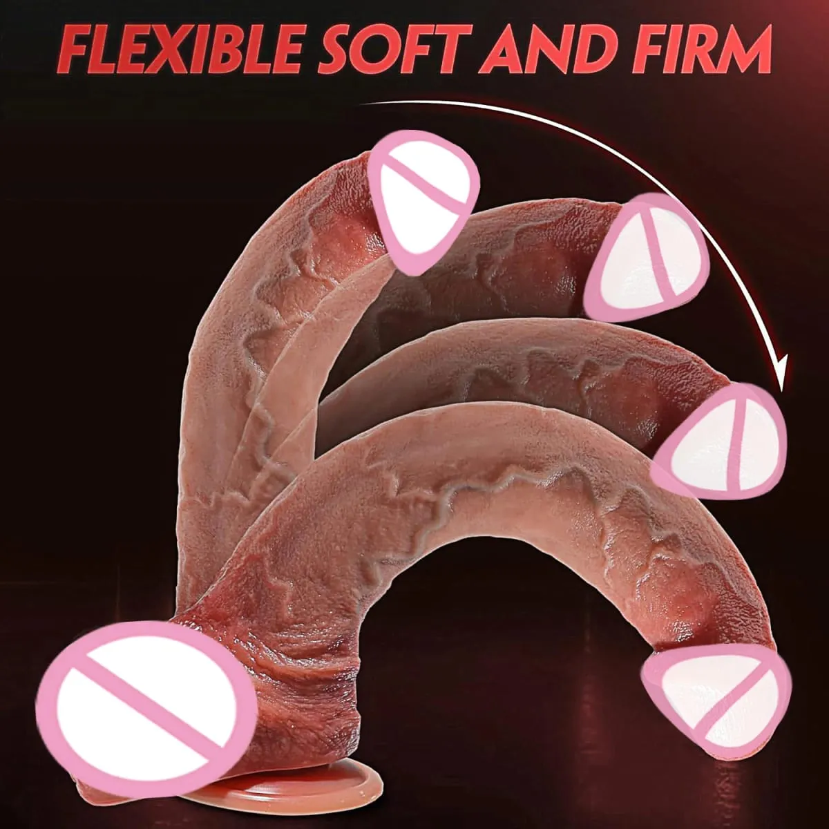 Tjock silikondildo Enorm falsk penis Dubbelkuk Kvinna G-punkt med kraftfull sugkopp Vuxen Sexleksak Vagina Orgasm Onani — image 4