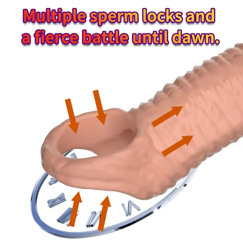 Male Realistic Penis Sleeve Penis Extender Cock Dick Enlargement Delay Ejaculation Cock Rings Reusable Condom Sex Toys For Men