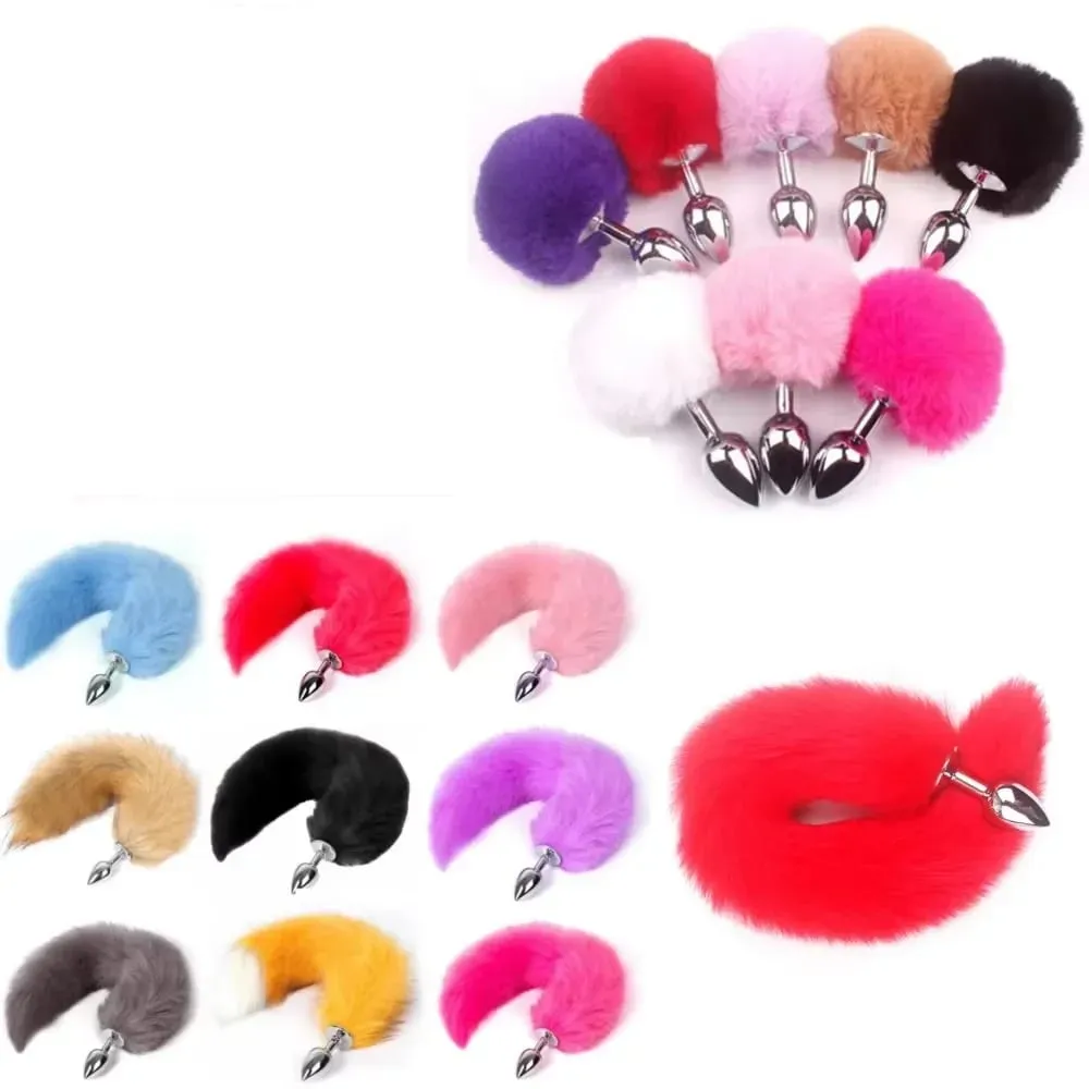 Rabbit Tail Fox Tail Anal Plug Metal Butt Plug Prostate Massager BDSM Cosplay Erotic Sex Toys For Women Couples Adults Sex Game — image 1