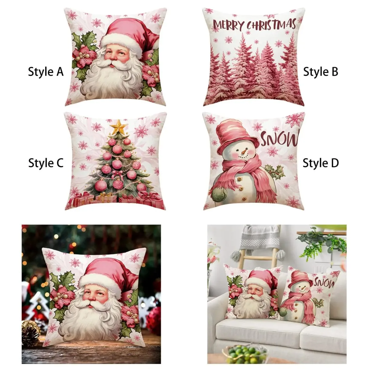 Outdoor Indoor Christmas Pillow Covers Plush Soft Cushion Case for Winter Festive Home Decoration — image 5