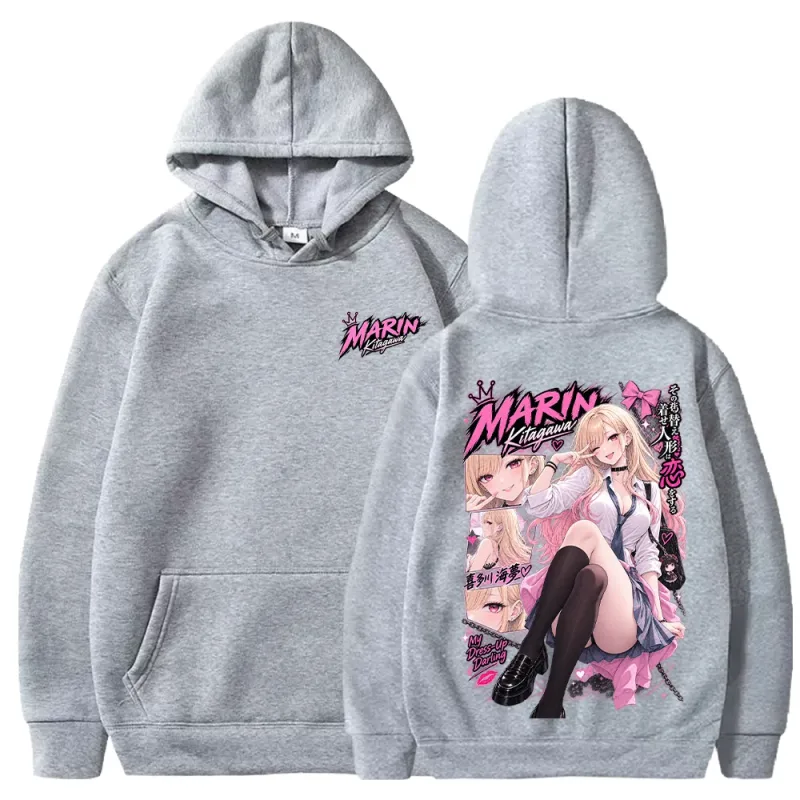 Trendy Anime Marin My‑Dress‑Up Darling Hoodies Harajuku Streetwear Long Sleeve Casual Fleece Hooded Pullover Men Women Clothing