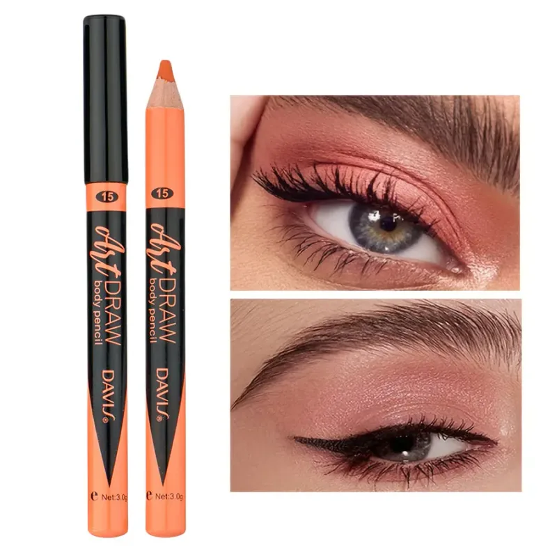 Pena Eyeliner Bibir 15 Warna Hitam Biru Multiwarna Metalik Mutiara Glitter Matte Finish Pena Rias Mata Gaya Smokey Punk — image 19