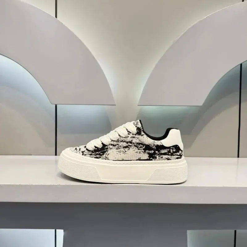 Fashion Men Casual Shoes Spring Summer Chunky Sneakers Woven Fabric Graphic Print Thick Sole Streetwear Daily Footwear — image 5