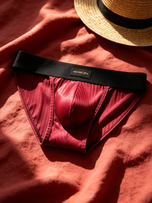 Men Underwear Shiny Striped Triangle Briefs Front Bulge Pouch Sexy Low Rise Slim Fit Daily Mens Underpants DP915 — image 19