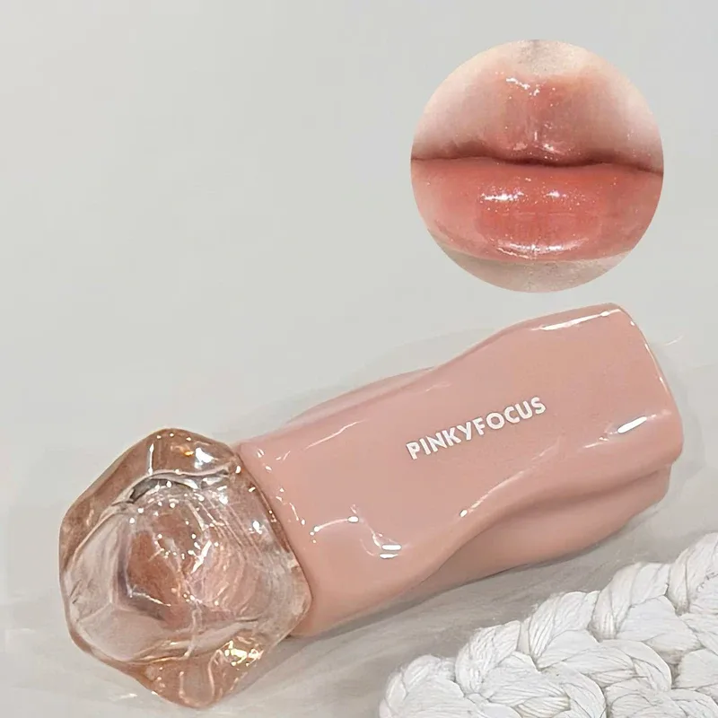 Pinkyfocus Lipstick Glossy Mirror Lip Gloss Ενυδατικό Ενυδατικό Ζουμερό Nude Lip Tint Κραγιόν μακράς διαρκείας καθημερινό φυσικό μακιγιάζ — image 9