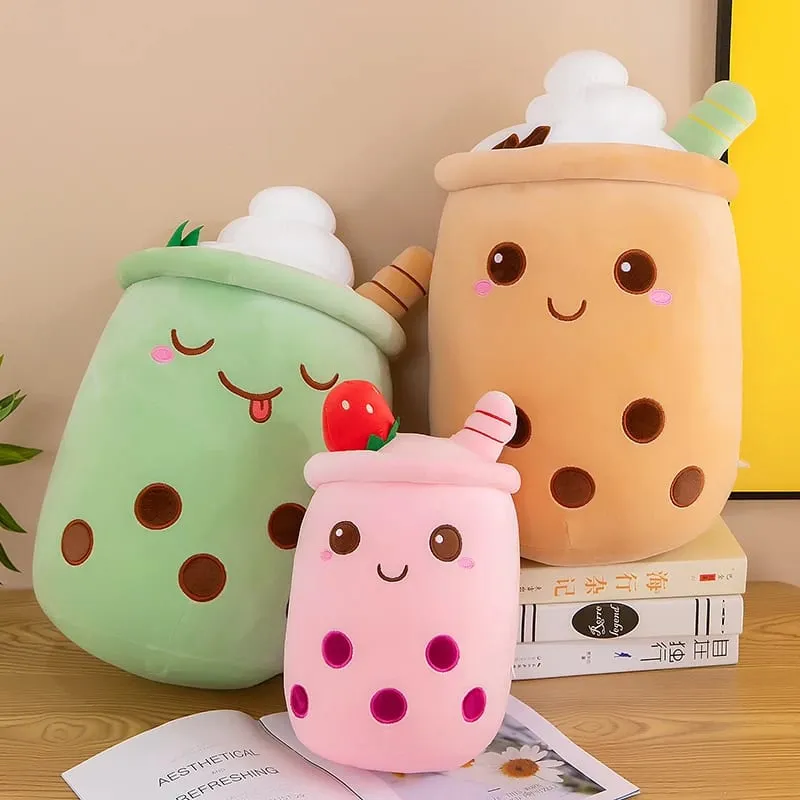 Cute Stuffed Boba Plush Bubble Tea Food Milk Cup Plushie Pillow Soft Kawaii Hugging Plush Toys Gifts for Kids — image 5