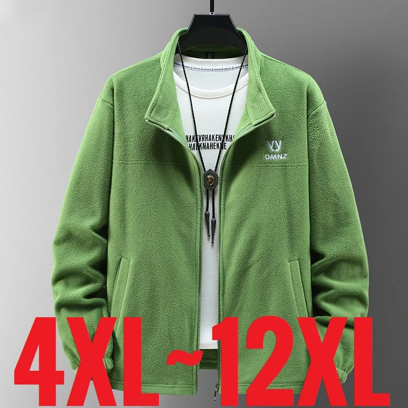 Large Size 12XL Men's Polar Fleece Jacket Stand Collar Zip Up Windbreaker Male Autumn Winter Extra Big Plus 6xl 7xl 8xl 9xl 10xl — image 1
