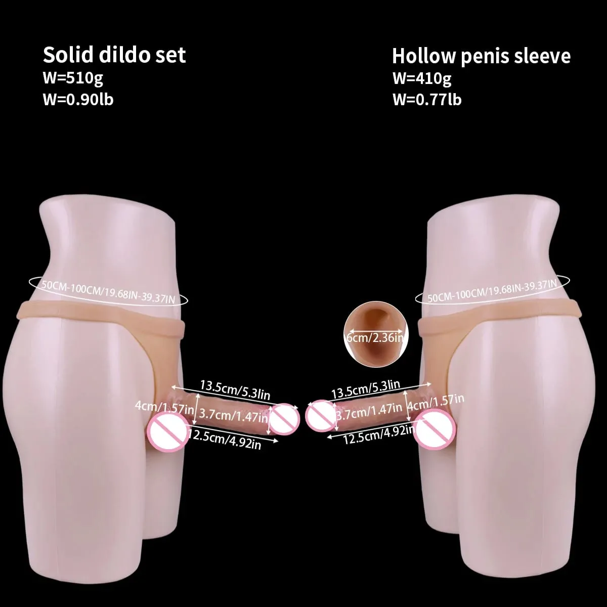 สายรัดซิลิโคนDildoสำหรับเลสเบี้ยนเกย์Reusable HollowอวัยวะเพศชายผิวDildoกางเกงStraponอวัยวะเพศชายของเล่นสำหรับชาย 18