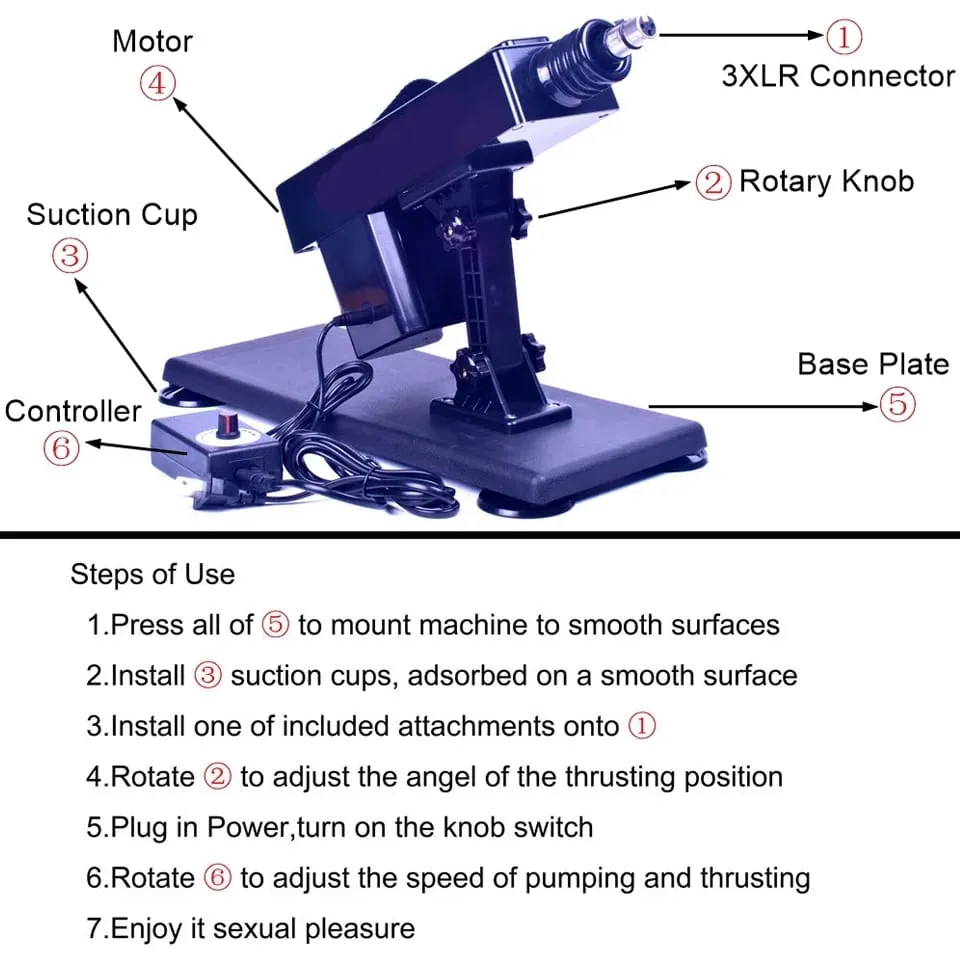Female Sex Machine with Dildo and Masturbation Cup Hands-Free G-Spot Clitoral Stimulation Adult Sex Machine