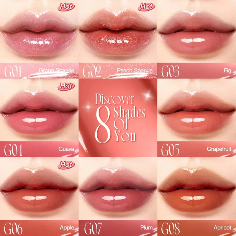 O.TWO.O Juego de 8 Uds de pintalabios, brillo de labios líquido, acabado brillante, alto brillo, larga duración, hidratante, antiadherente, juego de maquillaje de pintalabios vidrioso