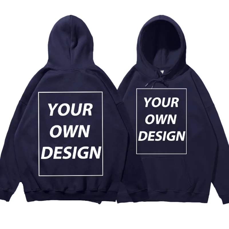 Cetakan DIY Tersuai Lelaki Wanita Hoodies Musim Gugur Musim Sejuk Kasual Pullover Klasik Pakaian Jalanan Selesa Mudah Pakaian Sukan Lembut Hangat