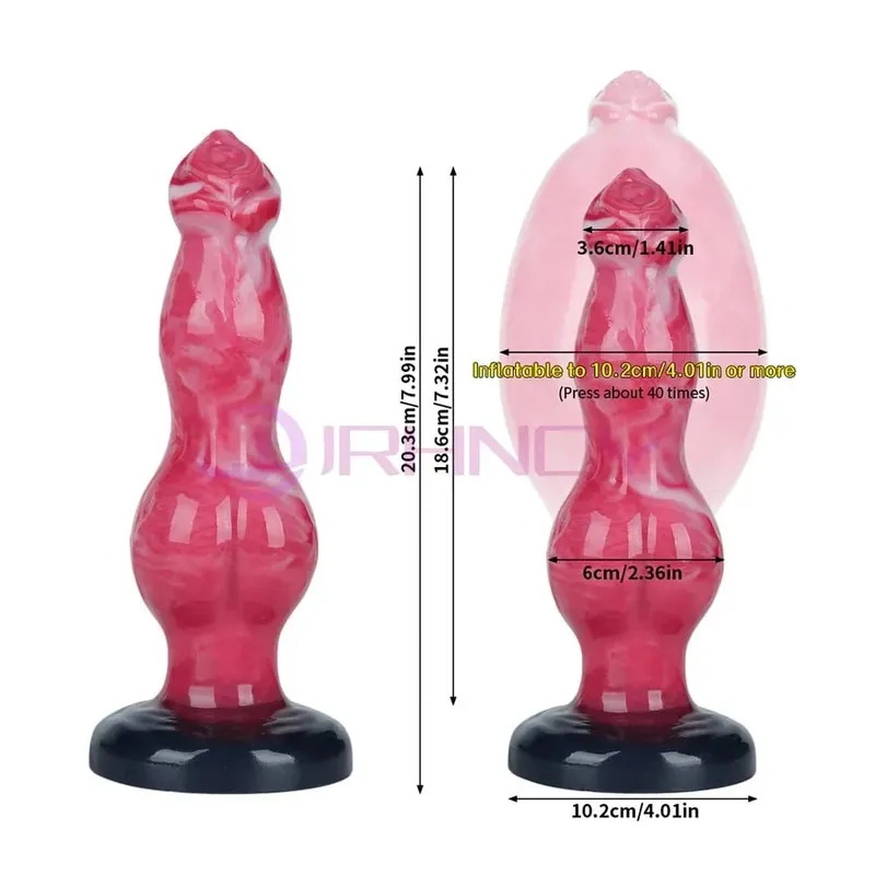 Dog Knot anal Dildos inflatable Buttplug max 11cm huge anal dilation plug sex toys for women men BDSM G-Spot Prostate Massage — image 12
