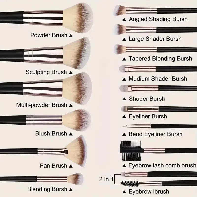 NYT 3-20 STK Makeup Børster Sæt Eye Shadow Foundation Concealer Blending Blush Brush Blød Fluffy Kvinder Beauty Tool Julegave — image 2